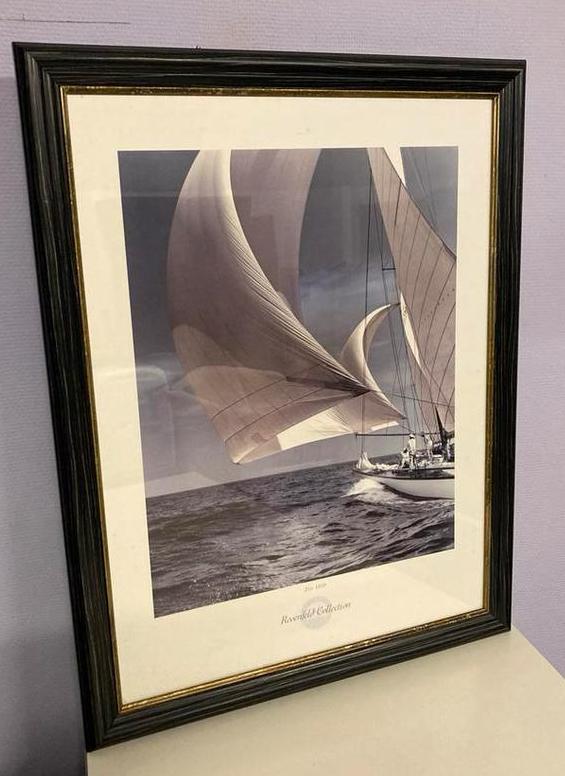 Fotoprint zeilschip  Zio 1939 Rosenfeld collectie in lijst, Ophalen, Overige materialen, Zo goed als nieuw, 75 cm of meer