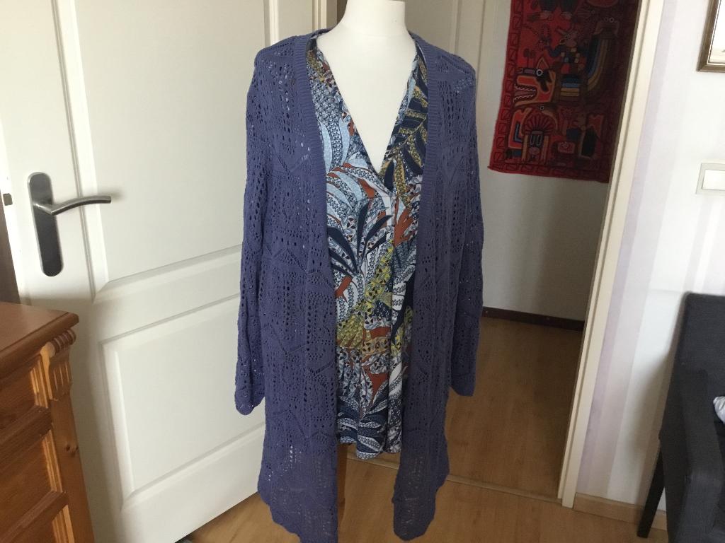 Blauw kanten vest van bpc. Maat 44-46, Blauw, Maat 42/44 (L), Ophalen of Verzenden, Zo goed als nieuw