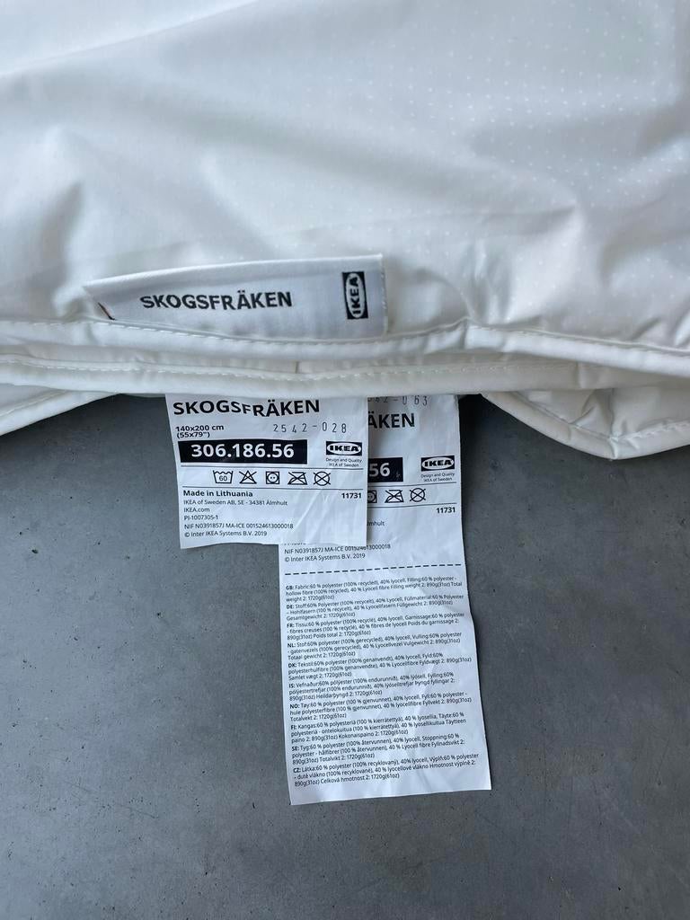 Dekbed Skogsfraken ikea, Huis en Inrichting, Ophalen, Eenpersoons, Wit, Deken of Dekbed