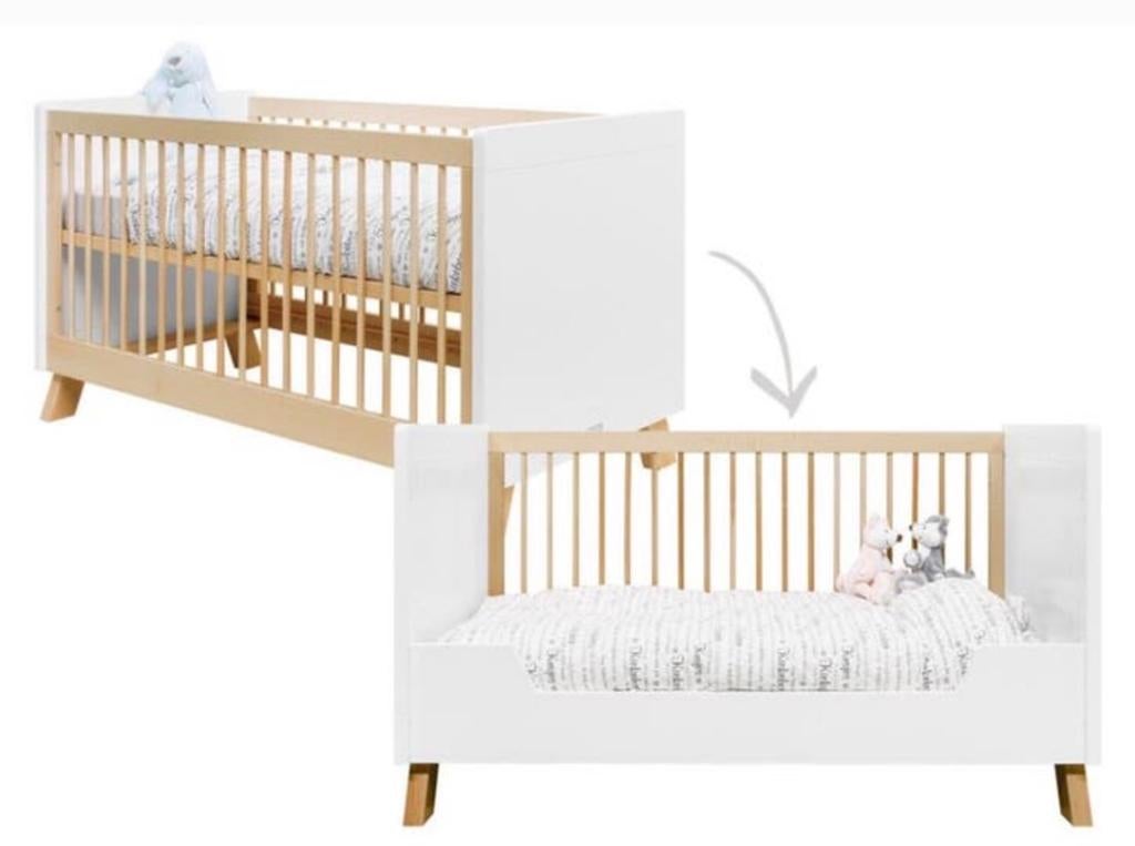 Bopita Lisa meegroeibed 70x140 incl. matras en beddengoed, Ophalen, Wit, 190 cm of minder, Hout