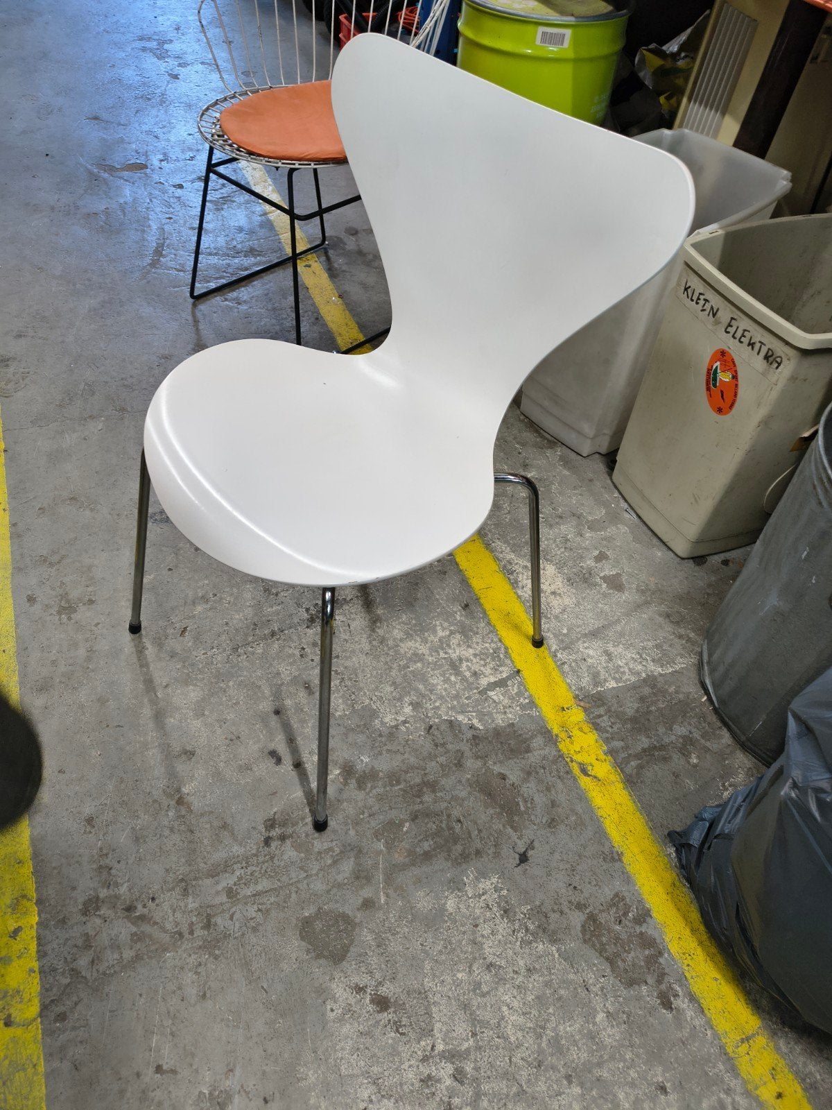 Fritz Hansen model 3107 stoel vlinderstoel eetkamerstoel, Ophalen, Gebruikt, ., Wit