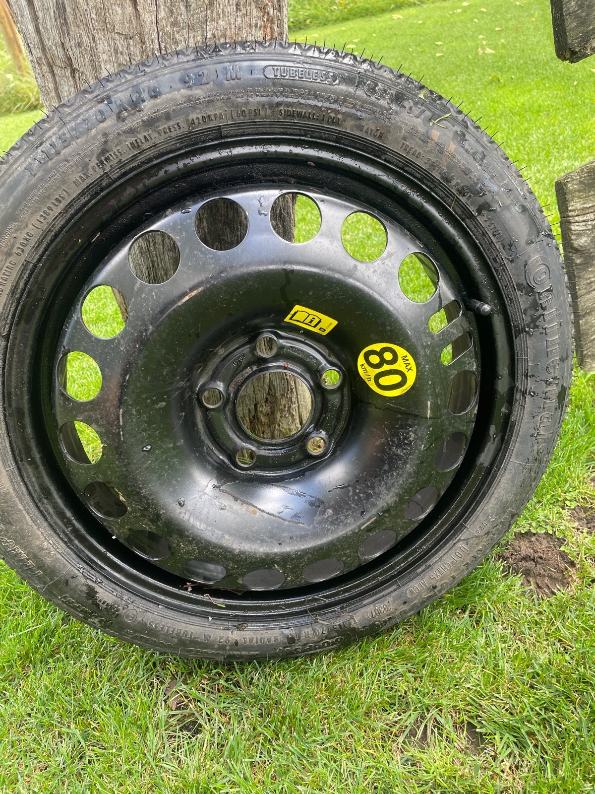 Continental T115/70R16 92M thuiskomer reservewiel, Ophalen, Gebruikt, 16 inch, Banden en Velgen