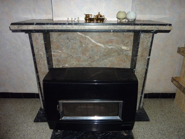 Mooie Art Déco schouw vintage oude marmeren natuursteen, Ophalen, Gebruikt