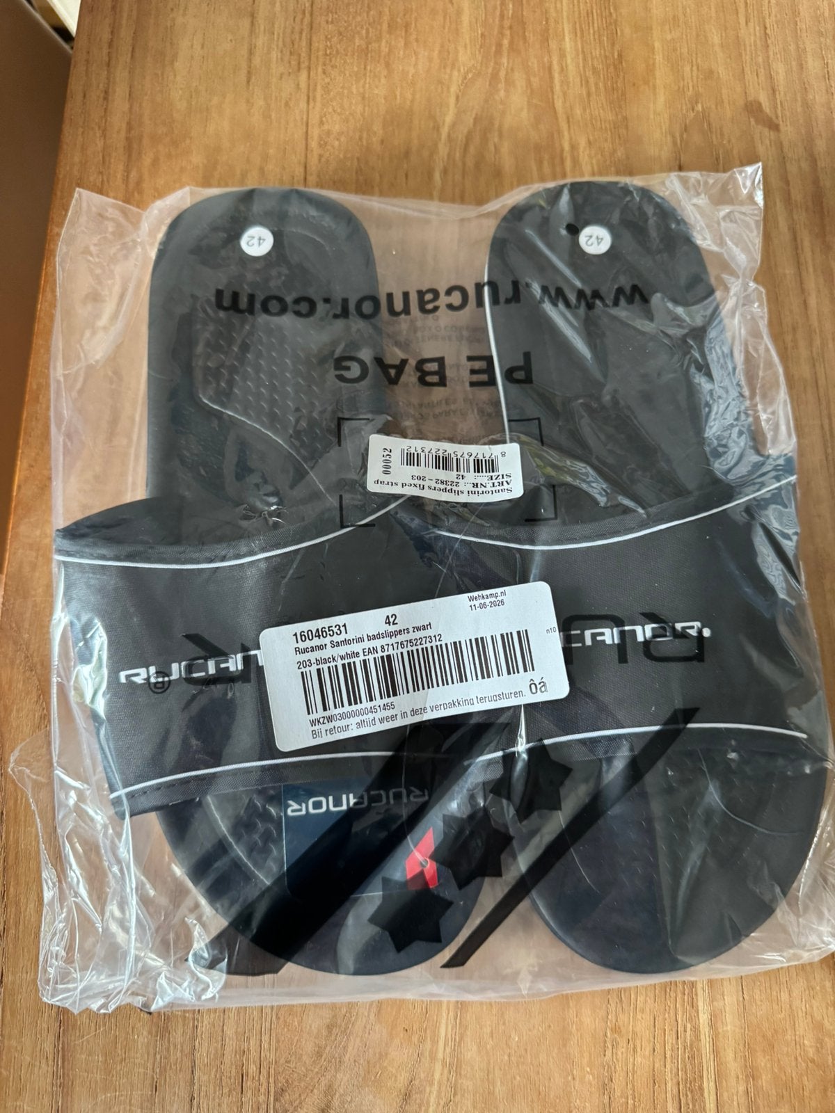 Nieuw, in verpakking. Rucanor Santorini badslippers zwart, Kleding | Heren, Schoenen, Slippers, Zwart, Nieuw, Ophalen of Verzenden