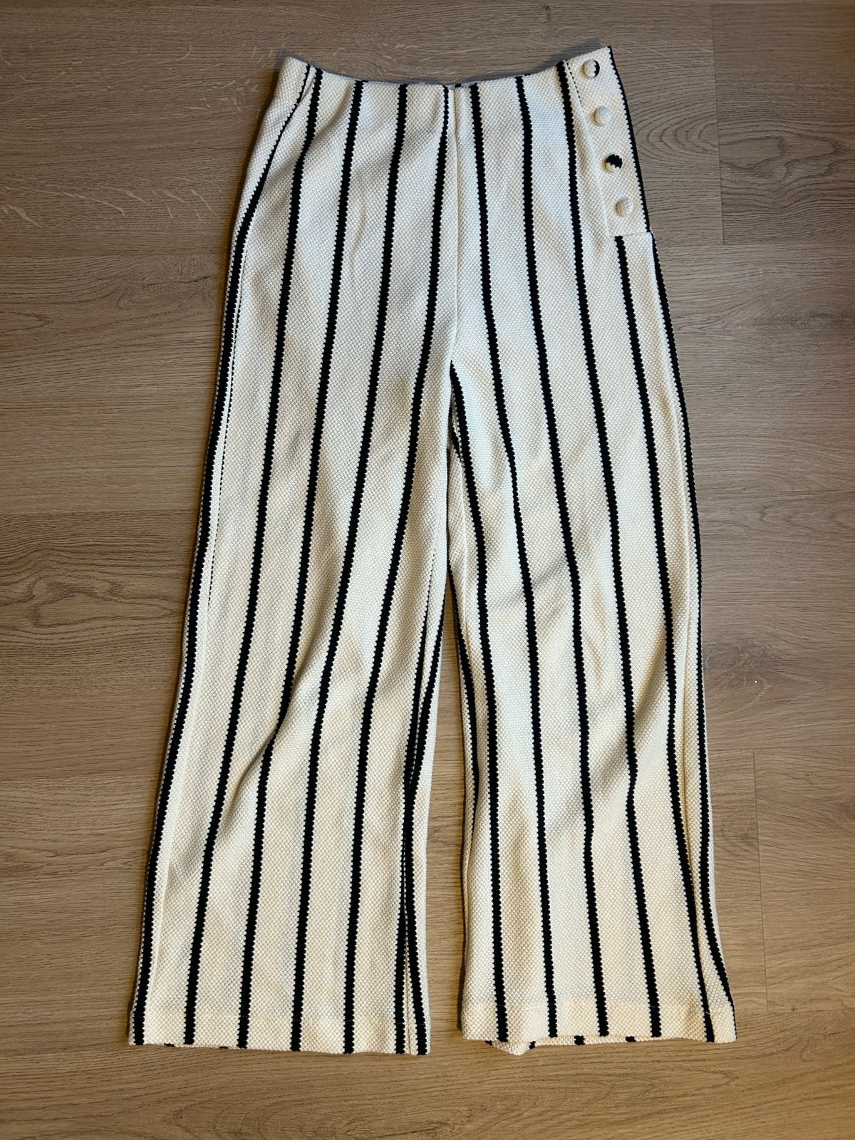 Zara gestreepte broek wit/zwart maat 164cm, Beige, Ophalen of Verzenden, Zo goed als nieuw, Maat 34 (XS) of kleiner