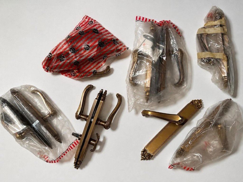 Vintage deurklinken, incl. montagemateriaal, Ophalen, Brons