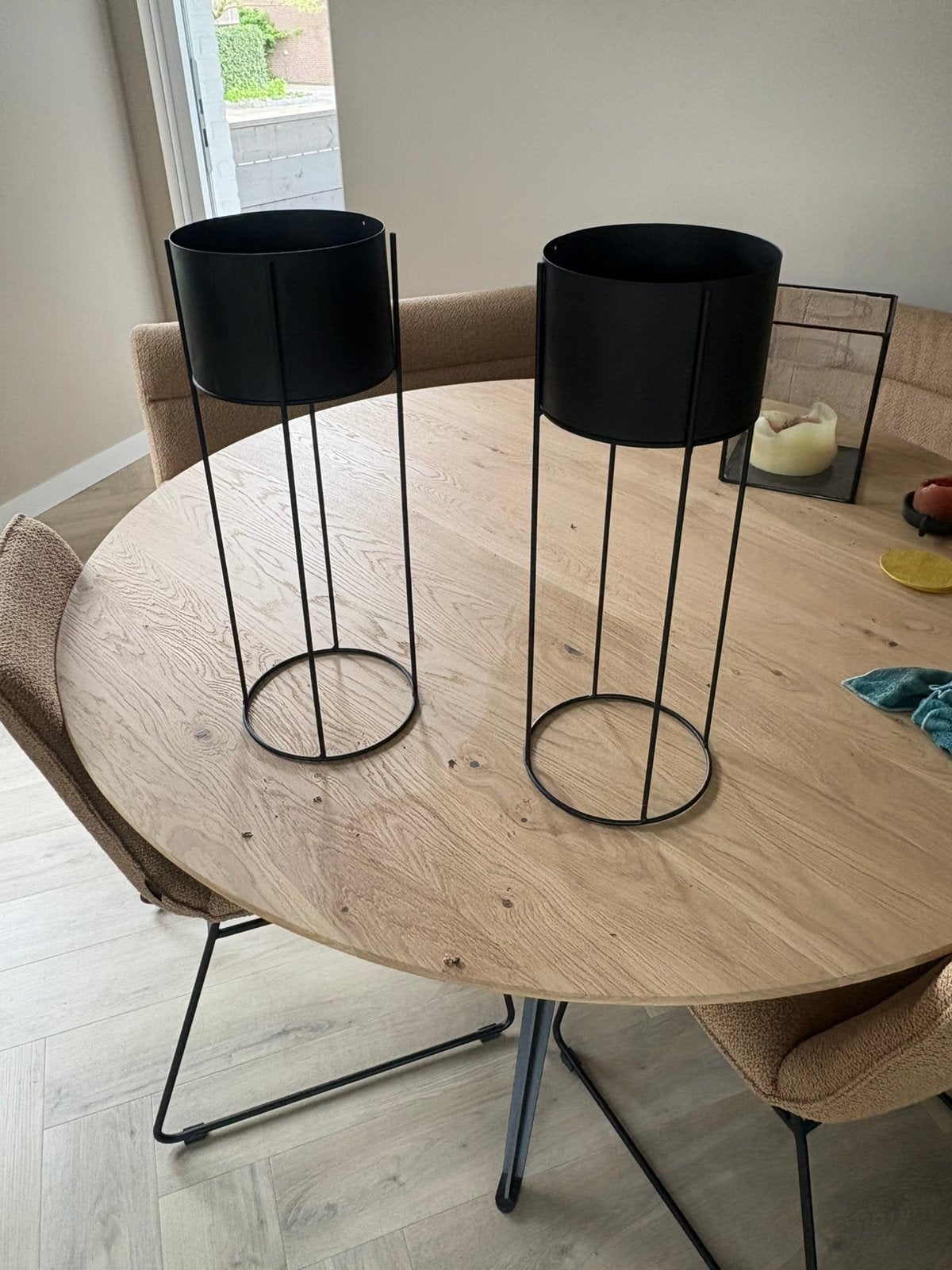 Planten houders metaal, Minder dan 60 cm, Rond, Ophalen of Verzenden, Binnen