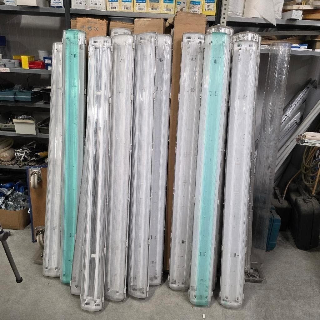 Partij dubbele TL lampen armaturen HF 160 cm lang, Ophalen, Gebruikt, X, X