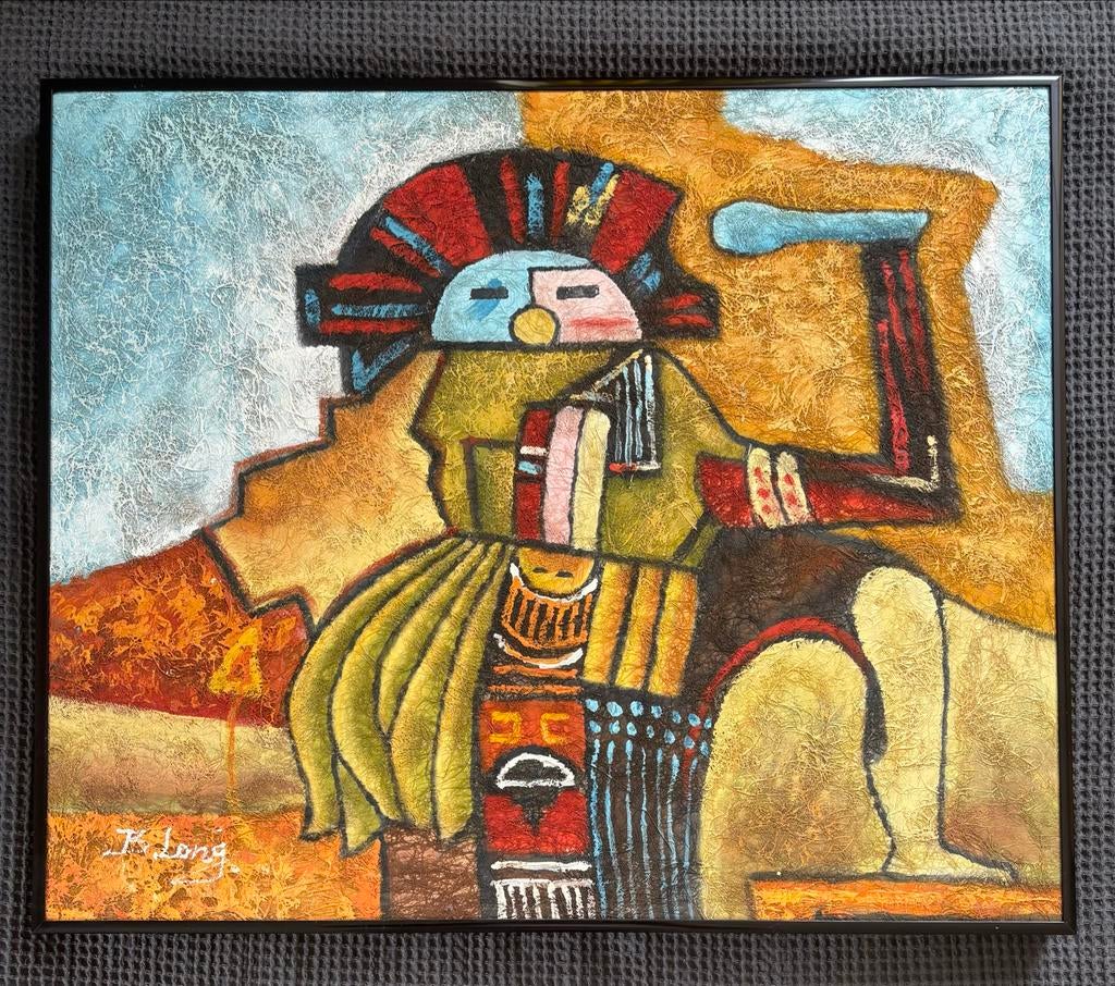 Abstract Schilderij - B. Long - Uniek Kunstwerk, Antiek en Kunst, Kunst | Schilderijen | Modern, Ophalen of Verzenden