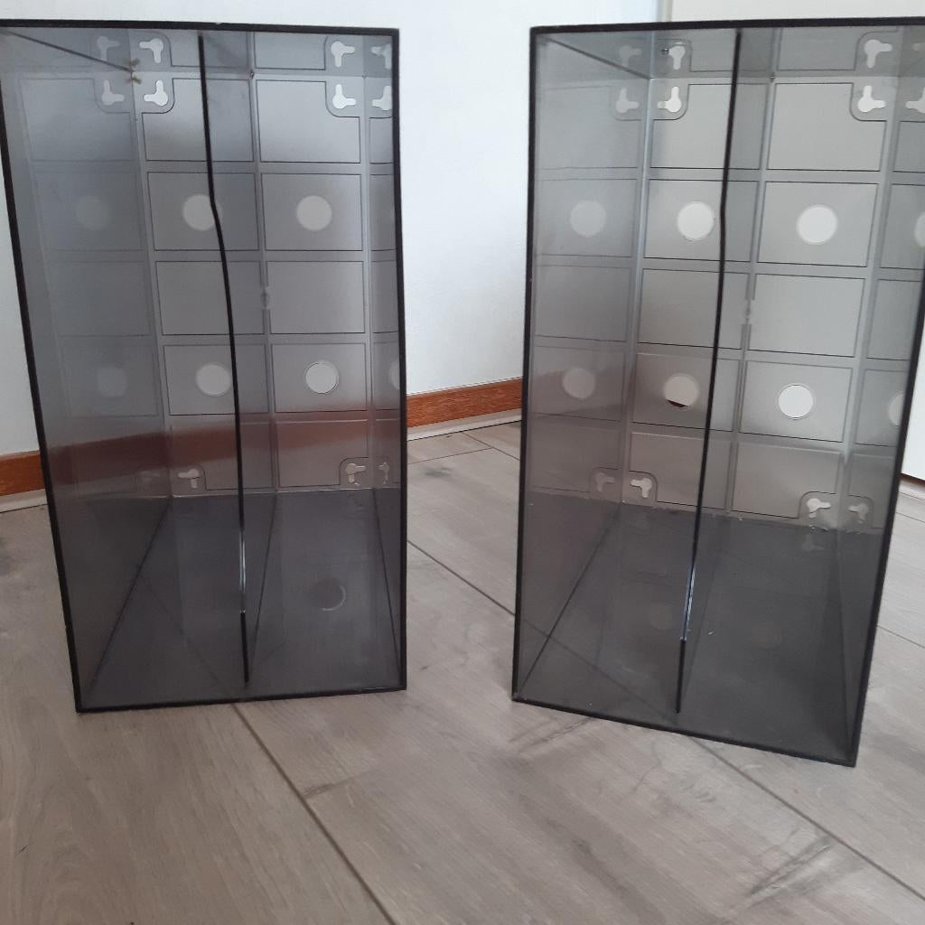 2 Retro lp bakken/vinyl platenbox/lp opbergsysteem Vintage, Ophalen, Huis en Inrichting