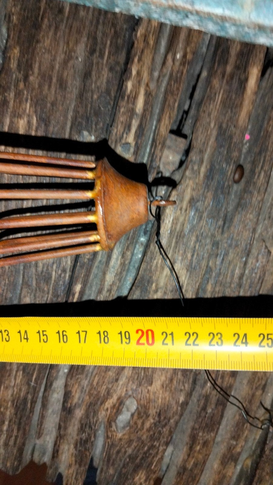 Leuk brocante hanger druppel metaal geroest, Ophalen of Verzenden