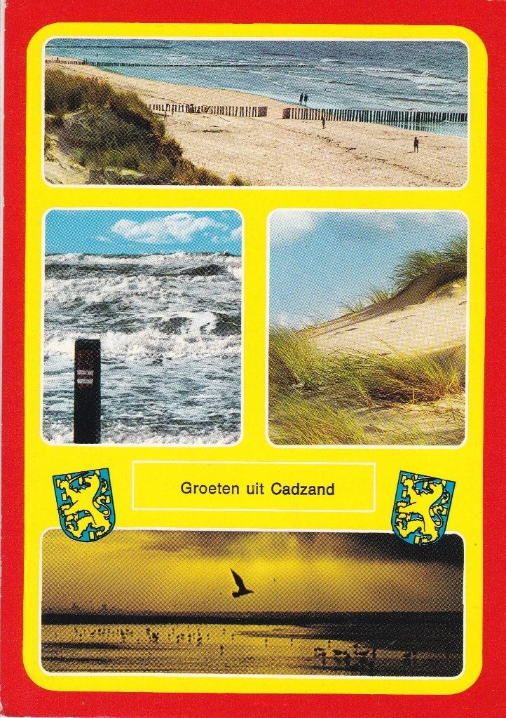 Cadzand – collage - kleur – gelopen - 1979, Verzenden, 1960 tot 1980, Gelopen, Zeeland
