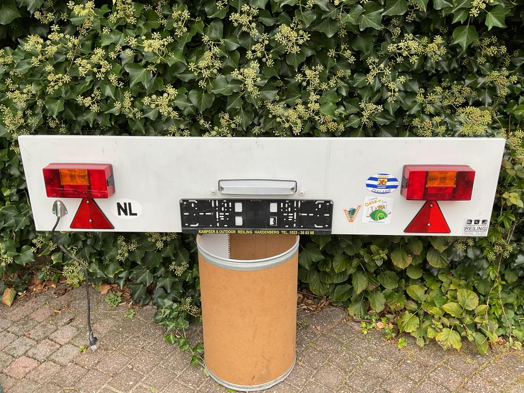 Verlichtingsbalk aanhanger - compleet met kentekenplaat, Ophalen, Gebruikt