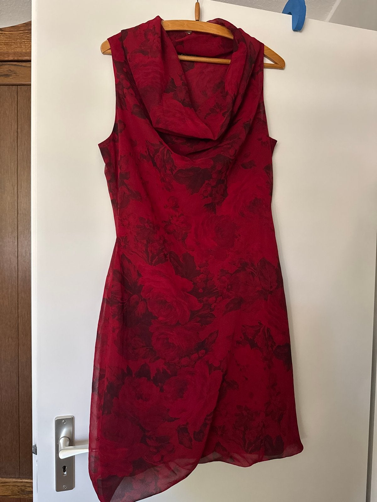 Rode Expresso jurk met bloemenprint en colkraag, Maat 38/40 (M), Ophalen of Verzenden, Zo goed als nieuw, Boven de knie