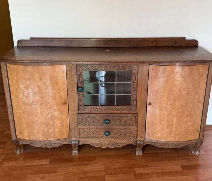 Prachtig  met de handgemaakt Antiek Dressoir uit begin 1900, Ophalen, Gebruikt, Met deur(en), 150 tot 200 cm