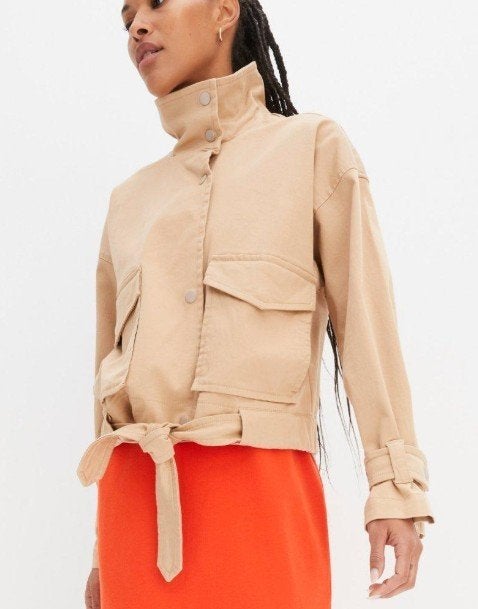 Trendy nieuw bomber parka jack jas zomer beige bruin 50, Bonprix, Beige, Maat 46/48 (XL) of groter, Nieuw