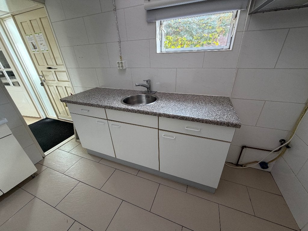 Keukenblok met afzuigkap en gootsteen, Ophalen, Gebruikt, Overige materialen, Wit