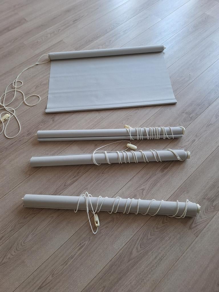4 Crème achtige rolgordijnen., Huis en Inrichting, Ophalen, 200 cm of meer, 50 tot 100 cm, Zo goed als nieuw