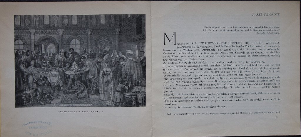 schoolplaat boekje - Aan het hof van Karel de Grote, Antiek en Kunst, Ophalen of Verzenden, Natuur en Biologie