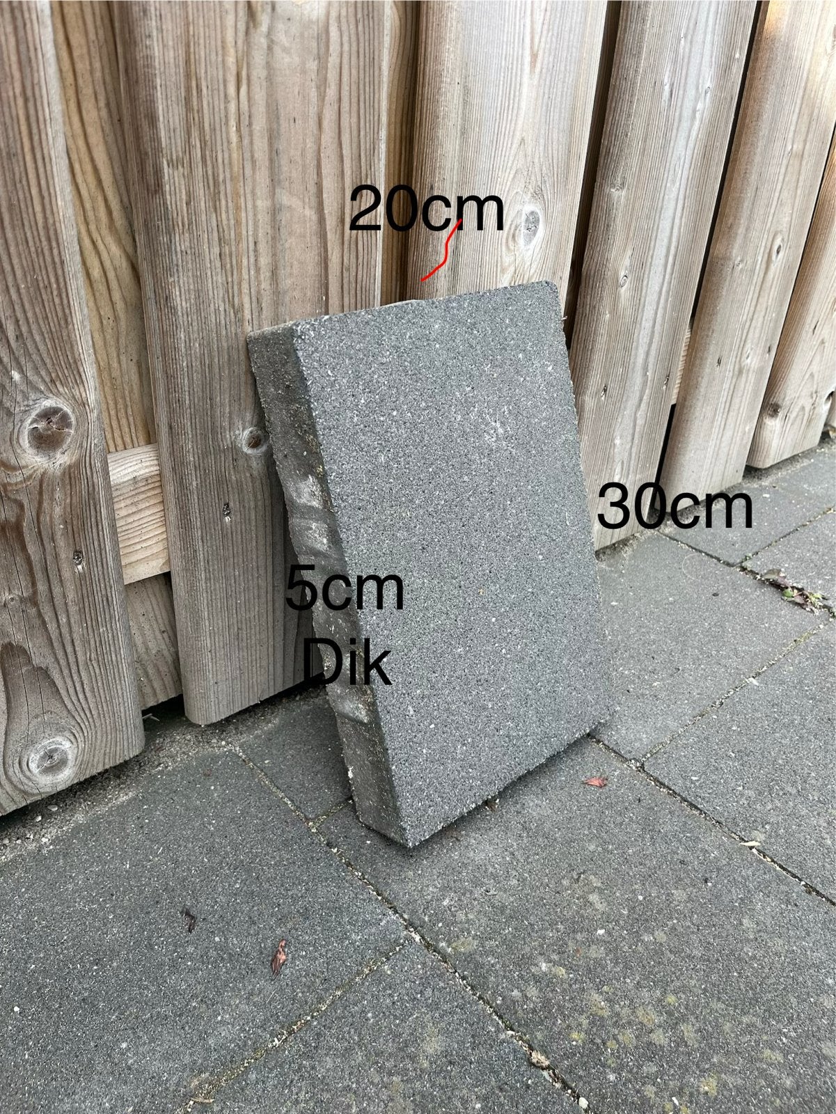 Betontegels 20x30x5cm - Grijs - Gebruikt, Ophalen, Gebruikt, 10 m² of meer, Beton