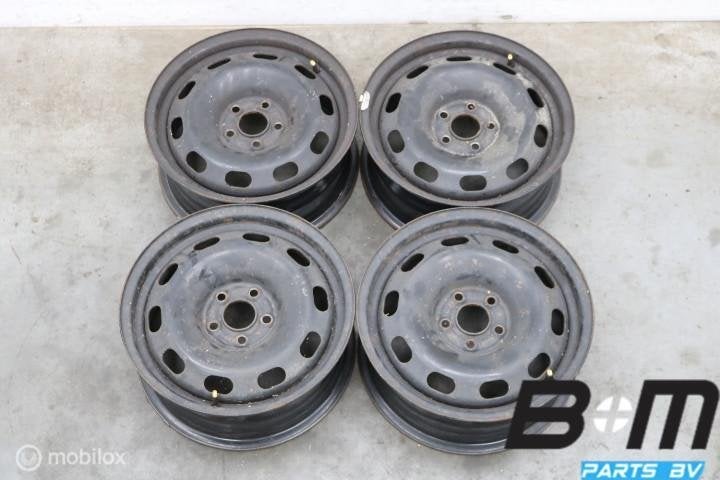 Set 15 inch stalen velgen VW Golf 4 / Bora 1J0601027H, Gebruikt, 15 inch, Velg(en), Personenwagen