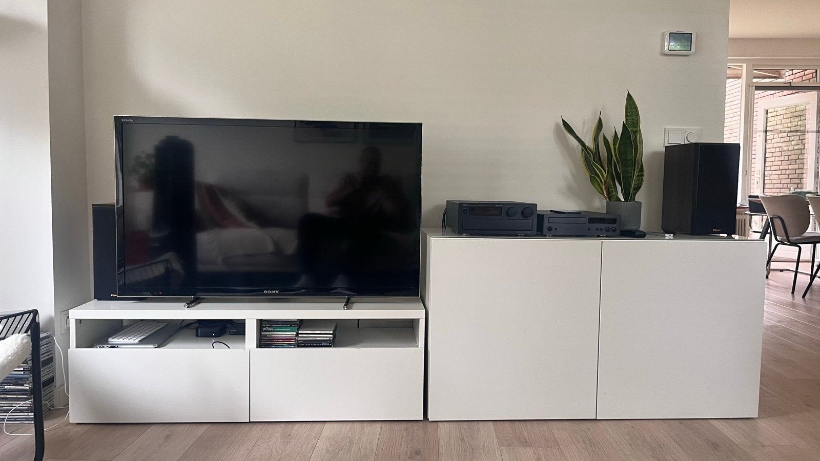 Ikea besta TV-meubel/dressoir kastcombinatie - wit, Ophalen, Overige materialen, Gebruikt, 150 tot 200 cm