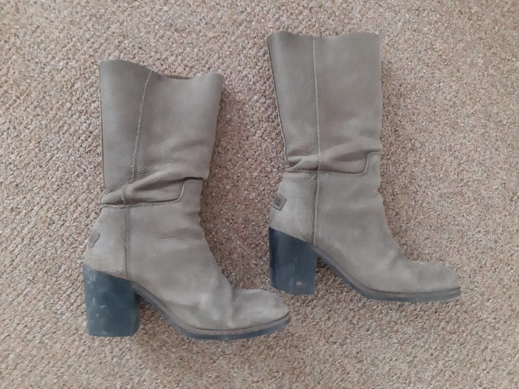 bruine suede halfhoge laarzen Shabbies maat 37,5, Ophalen, Hoge laarzen, Gedragen, Bruin