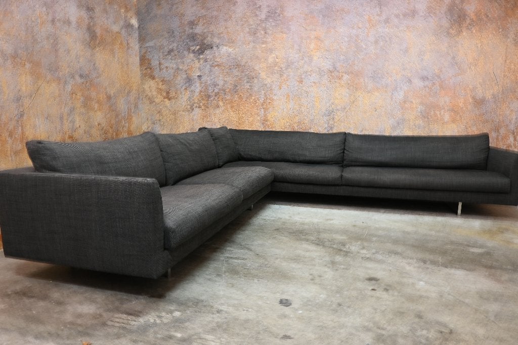 IZG Staat grote grijze stoffen Montis Axel design hoekbank, Huis en Inrichting, Montis, 300 cm of meer, Ophalen of Verzenden, Zo goed als nieuw
