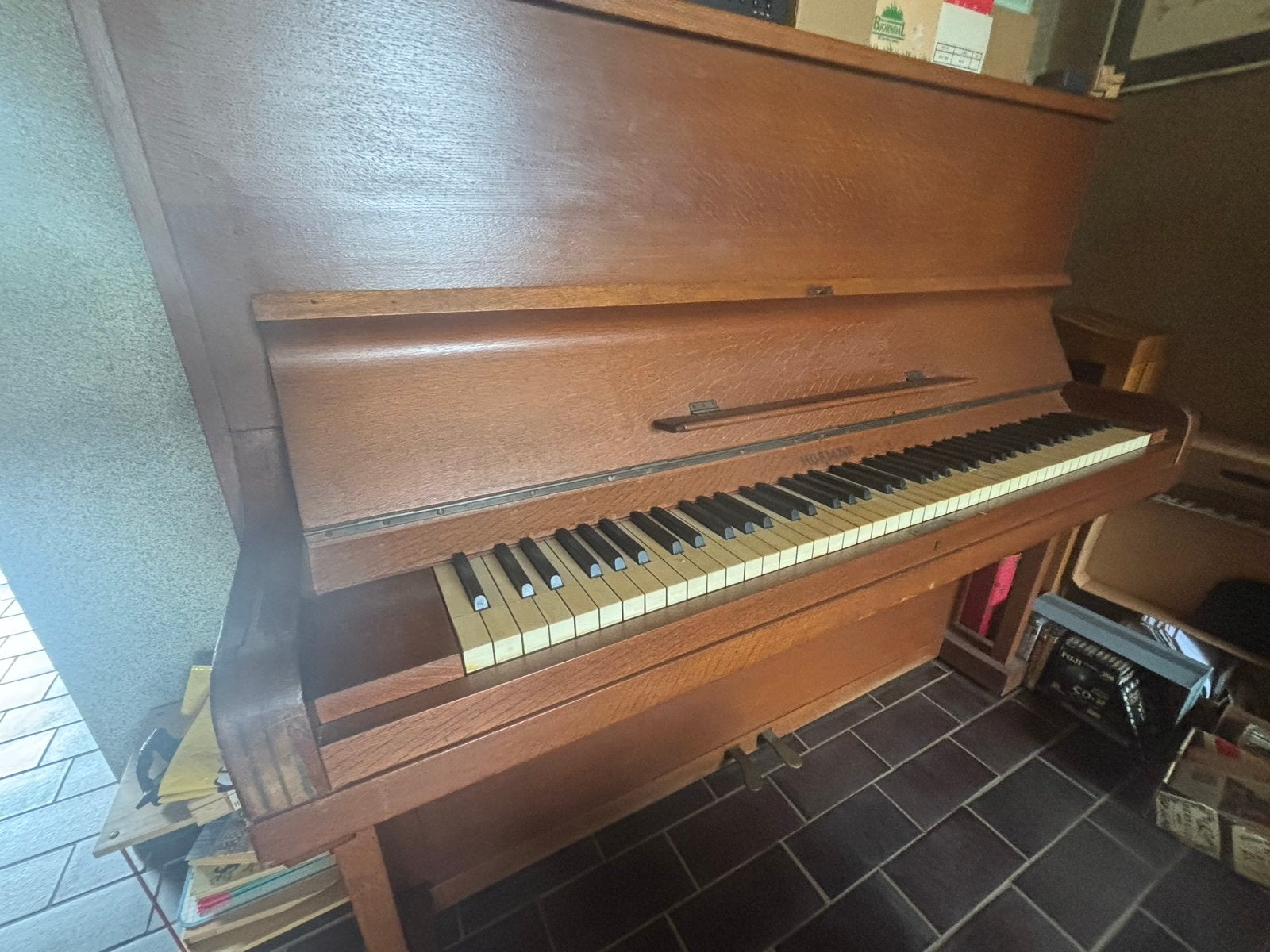 Vintage Piano hofman, Ophalen, Gebruikt, Bruin, Piano