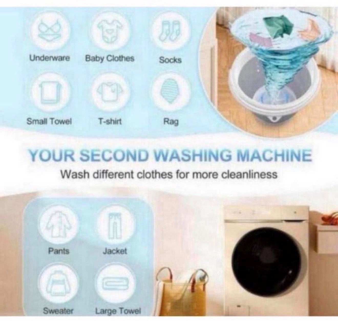 Draagbare Mini-wasmachine Ultrasone turbinewas draagbaar usb, Caravans en Kamperen, P, P, P, Nieuw