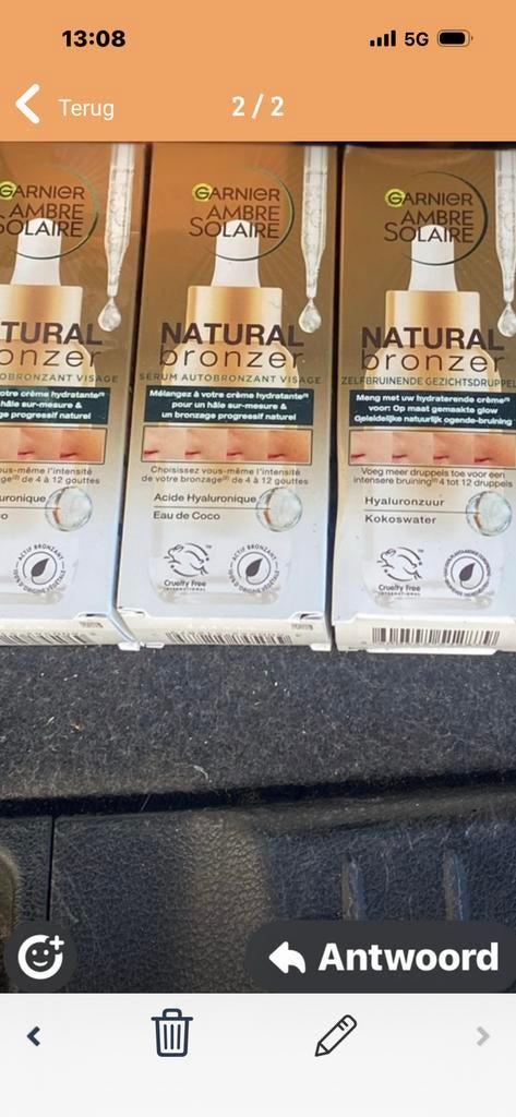 Garnier ambre solaire natural, Ophalen of Verzenden, Nieuw, Gehele gezicht