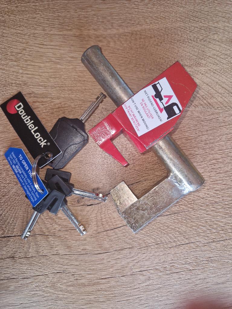 disselslot Doublelock SCM goedgekeurd, Caravans en Kamperen, Caravan accessoires, Gebruikt, Ophalen