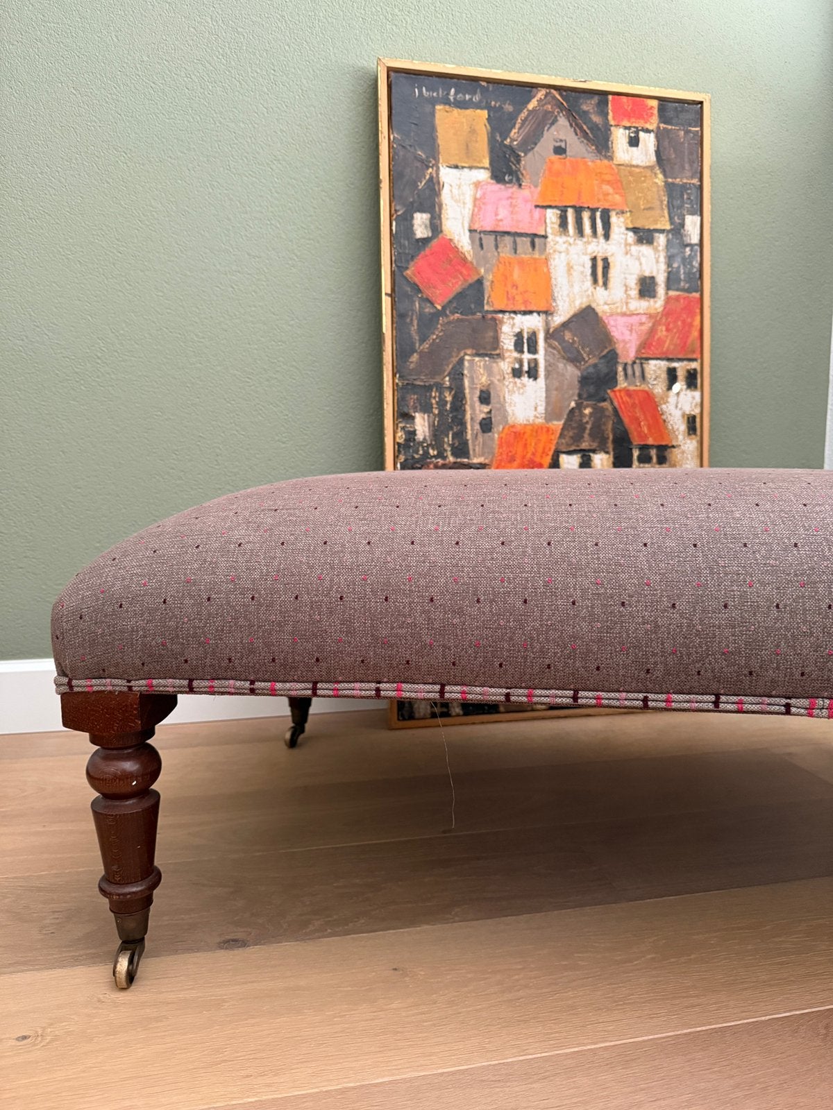Klassieke Hocker / Poef / Bankje / Footstool, Ophalen, Tweepersoons, 75 tot 100 cm, Zo goed als nieuw