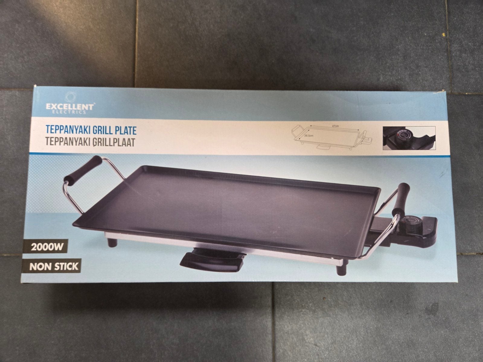 Nieuwe Excellent Electrics Teppanyaki Grillplaat 2000W, Ophalen of Verzenden, Nieuw, Tafelgrill