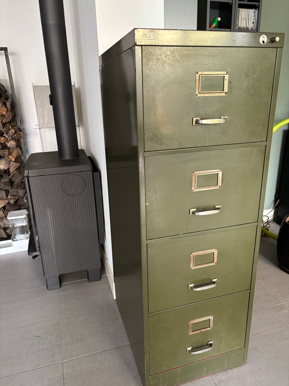 Vintage Lips archiefkast / ladekast met 25 hangmappen, Minder dan 50 cm, Gebruikt, 100 tot 150 cm, Ophalen of Verzenden