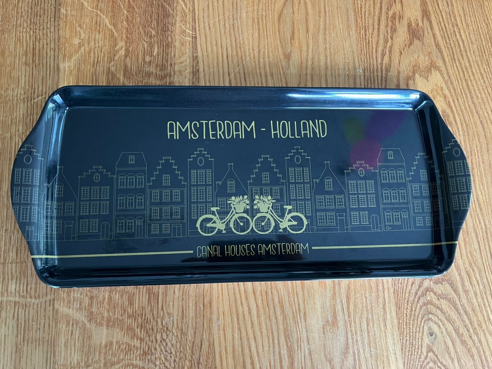 Dienblad Amsterdam Holland - Grachtenpanden, Ophalen of Verzenden, Zo goed als nieuw, Rechthoekig, Kunststof