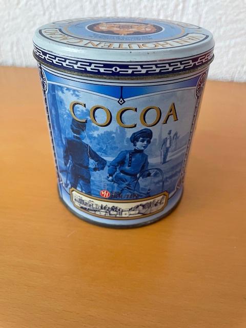 Delfts Blauw Blik Van Houten Cacao    , Verzamelen, Blikken, Ophalen of Verzenden, Gebruikt, Overige
