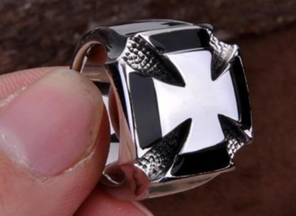 Iron Cross Tempeliers ring, Ø 20,9 mm, 20 of groter, Heer, Nieuw, Zilver