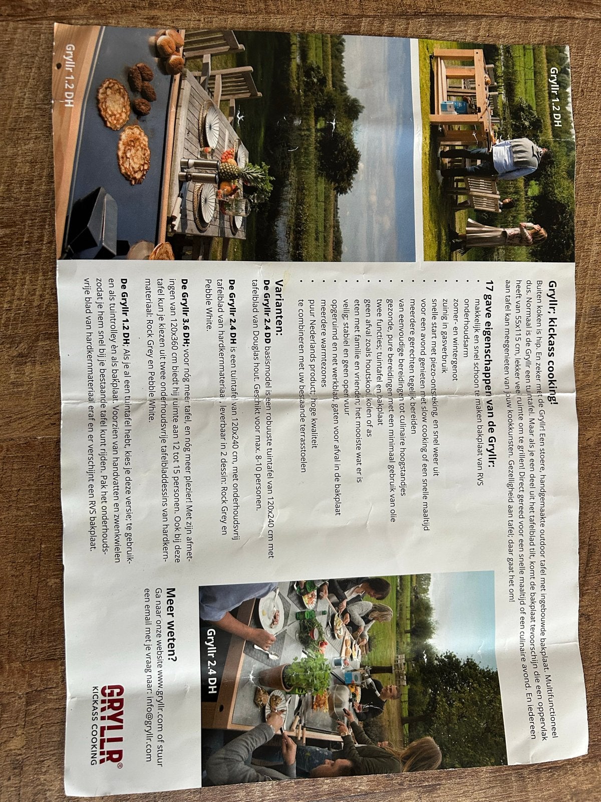 Gryllr Buitentafel met Teppanyaki plaat, Ophalen, Gebruikt, Rechthoekig, Hout