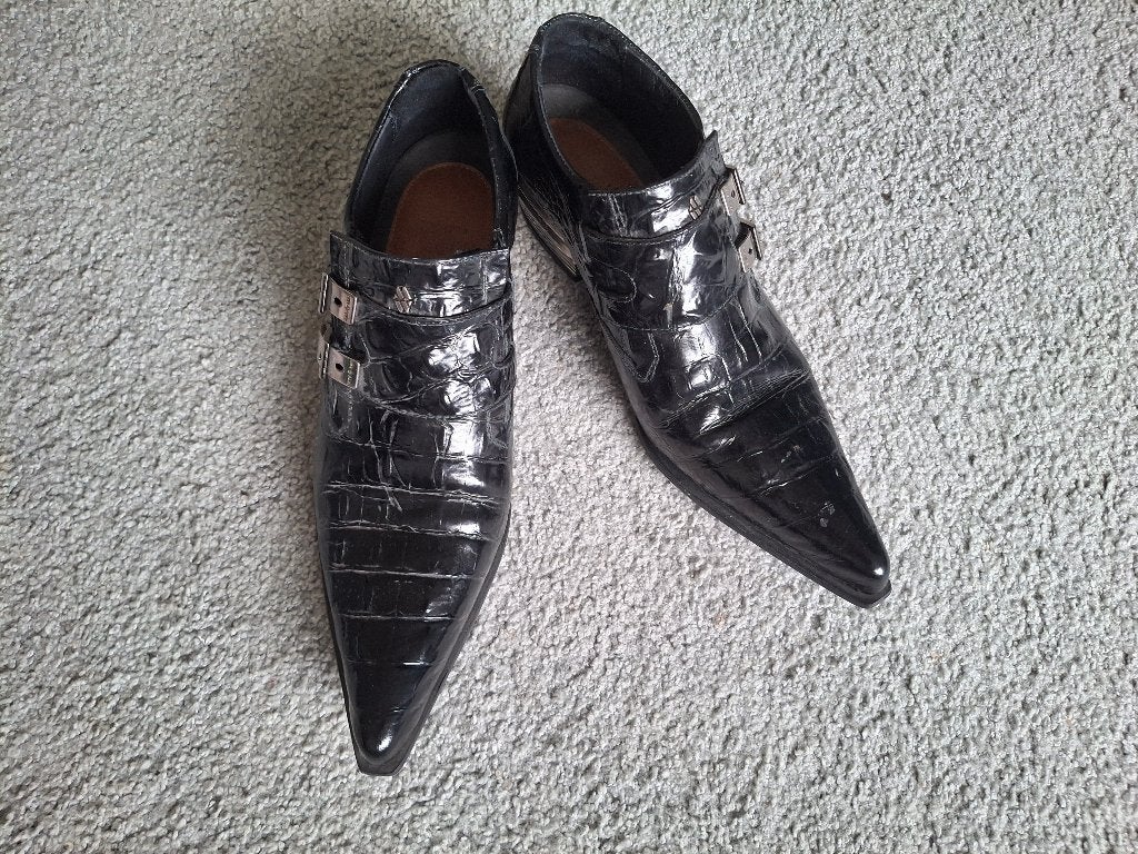New Rock Krokodillenprint gespschoenen - Maat 42, Kleding | Heren, Zwart, Nieuw, Gespschoenen, New Rock