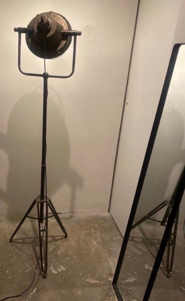 Industriële Vloerlamp met Statief - Vintage Stijl, Gebruikt, Metaal, 150 tot 200 cm, E27 (groot)