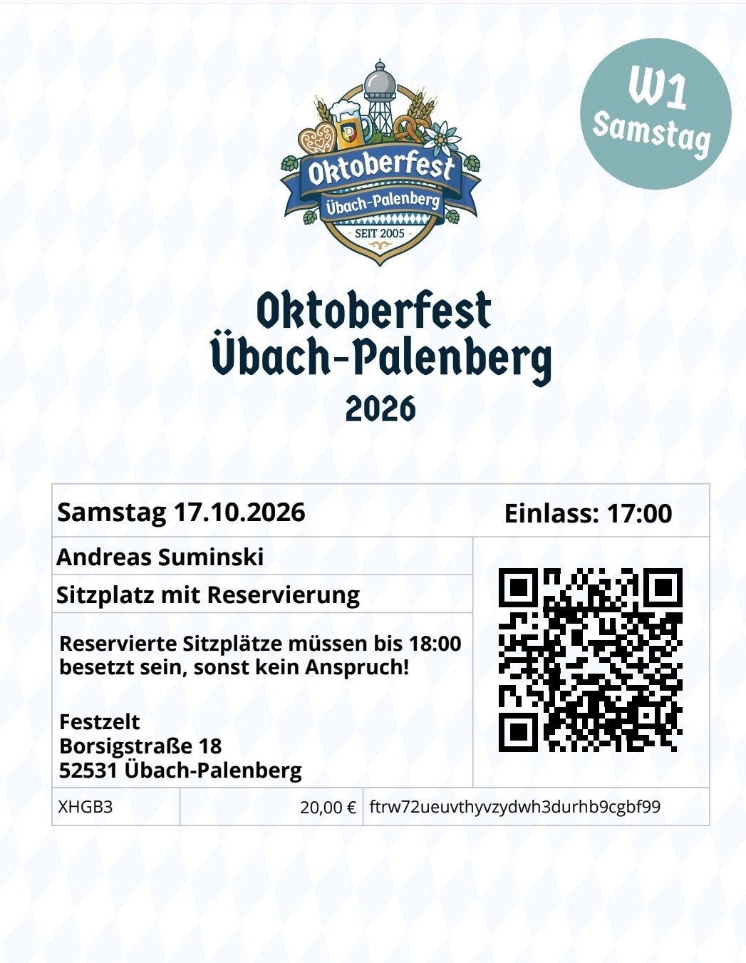 Oktoberfest Übach Palenberg, Drie personen of meer
