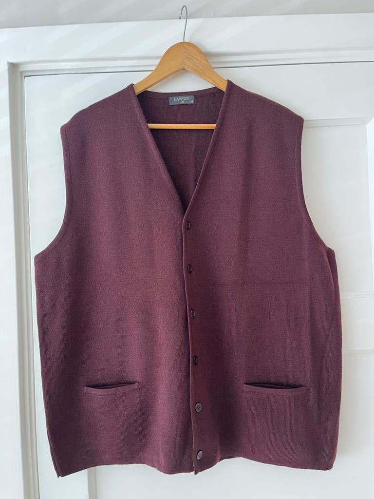 Wijnrood gilet vest Laypun maat L/XL, Kleding | Heren, Kostuums en Colberts, Ophalen of Verzenden, Zo goed als nieuw, Maat 56/58 (XL)