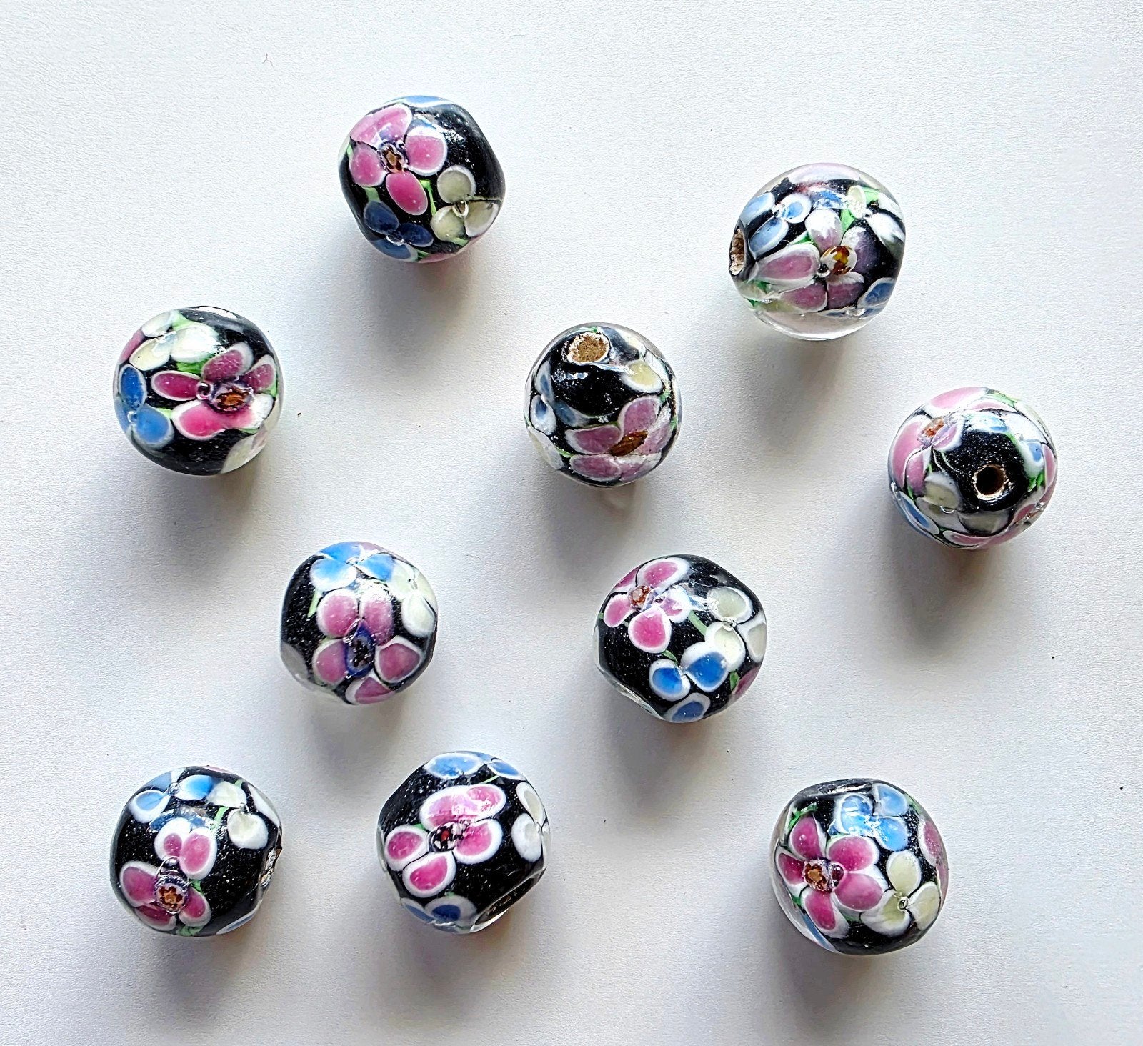 Lampwork bloemkralen, Ophalen of Verzenden, Nieuw, Kraal