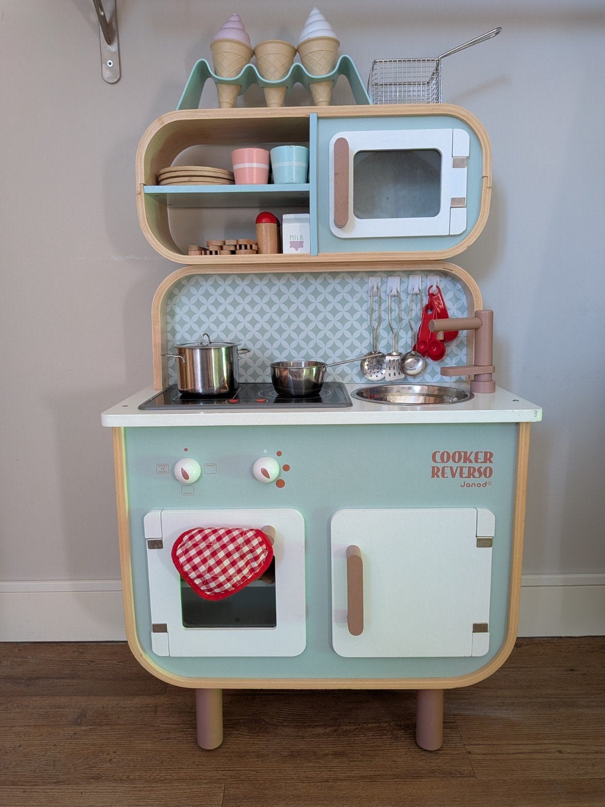 Janod Houten Speelkeuken met inhoud, Kinderen en Baby's, Ophalen, Gebruikt, Hout, Speelkeuken
