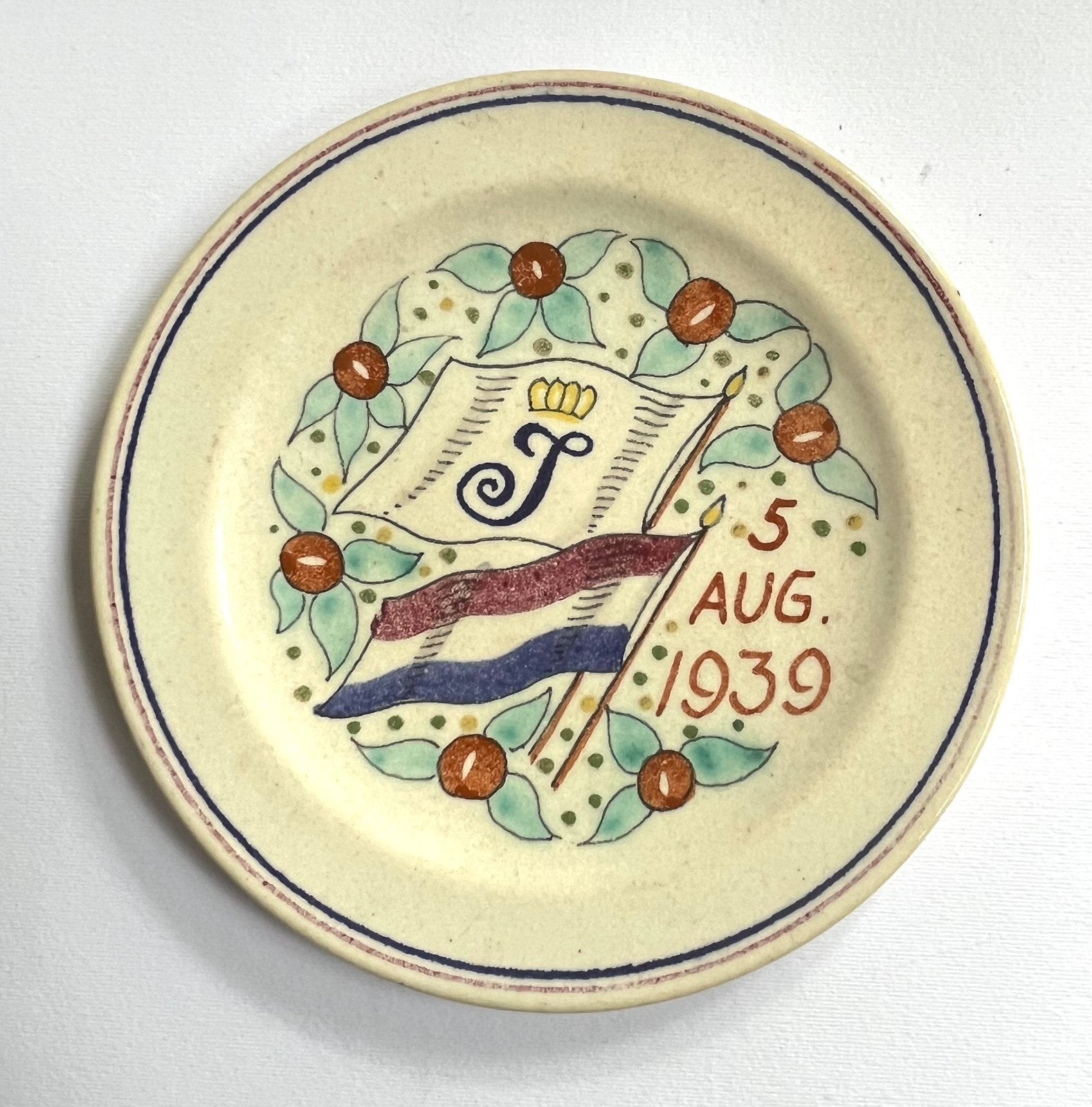 Herinneringsbord geboorte prinses Irene 5 augustus 1939, Verzamelen, Koninklijk Huis en Royalty, Ophalen of Verzenden, Zo goed als nieuw