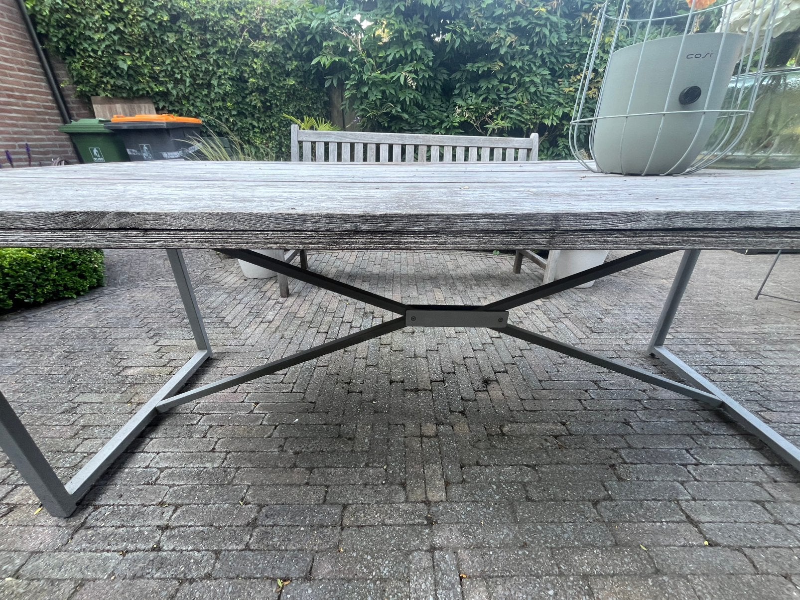 Tuintafel, Tuin en Terras, Tuintafels, Ophalen, Gebruikt, Rechthoekig, Hout