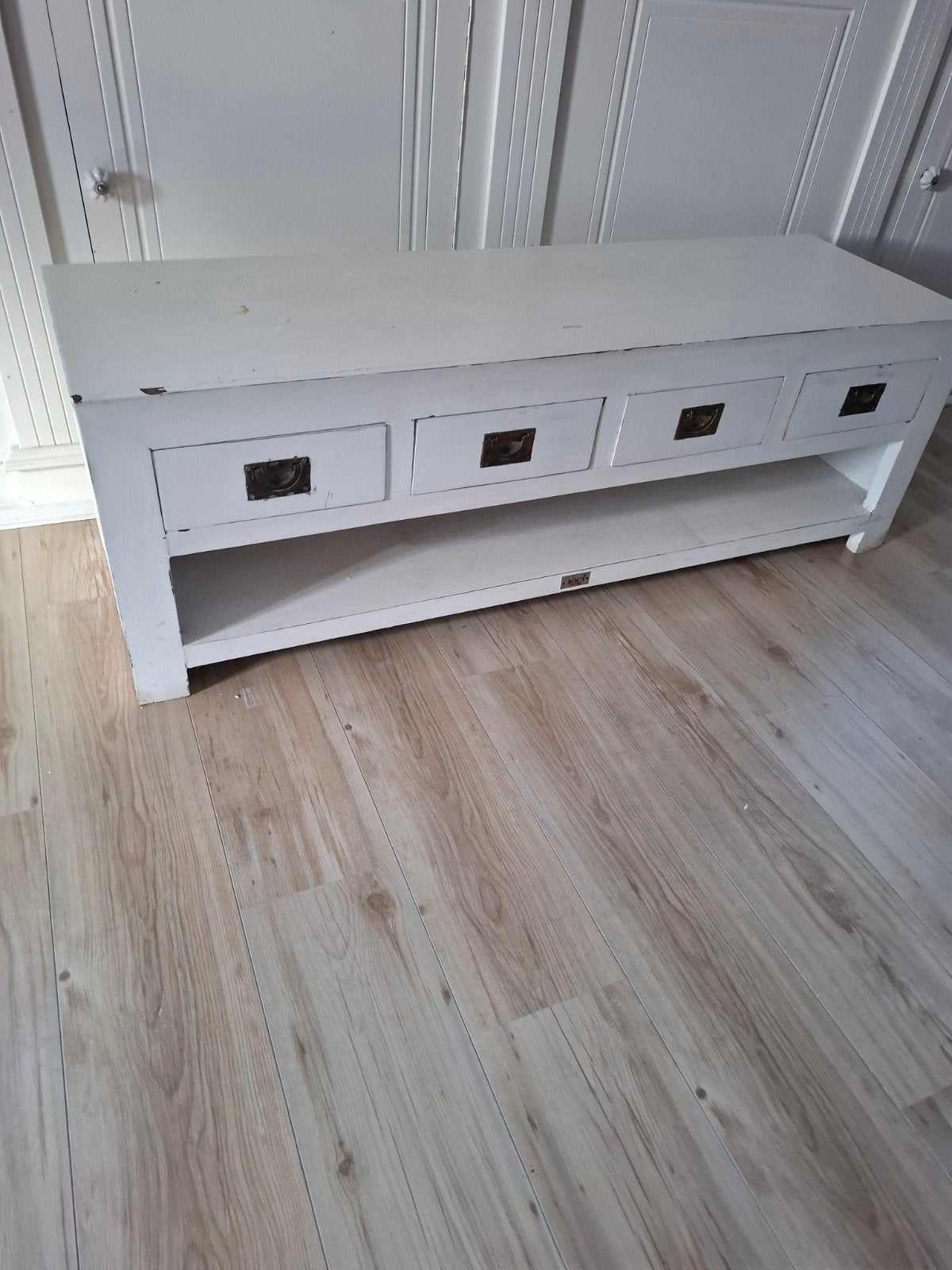 Bocx tv kast, teak, wit, Huis en Inrichting, Kasten | Televisiemeubels, Ophalen, 25 tot 50 cm, Minder dan 100 cm