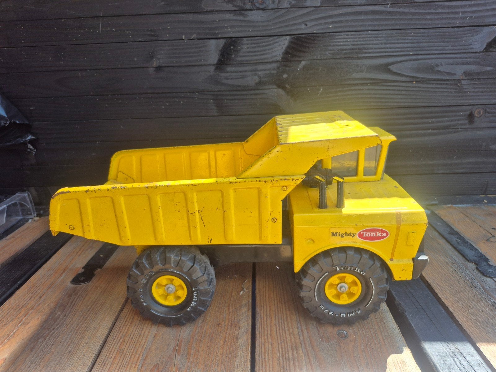 Vintage Tonka Mighty Dump Truck - Geel Metaal, Ophalen, Gebruikt