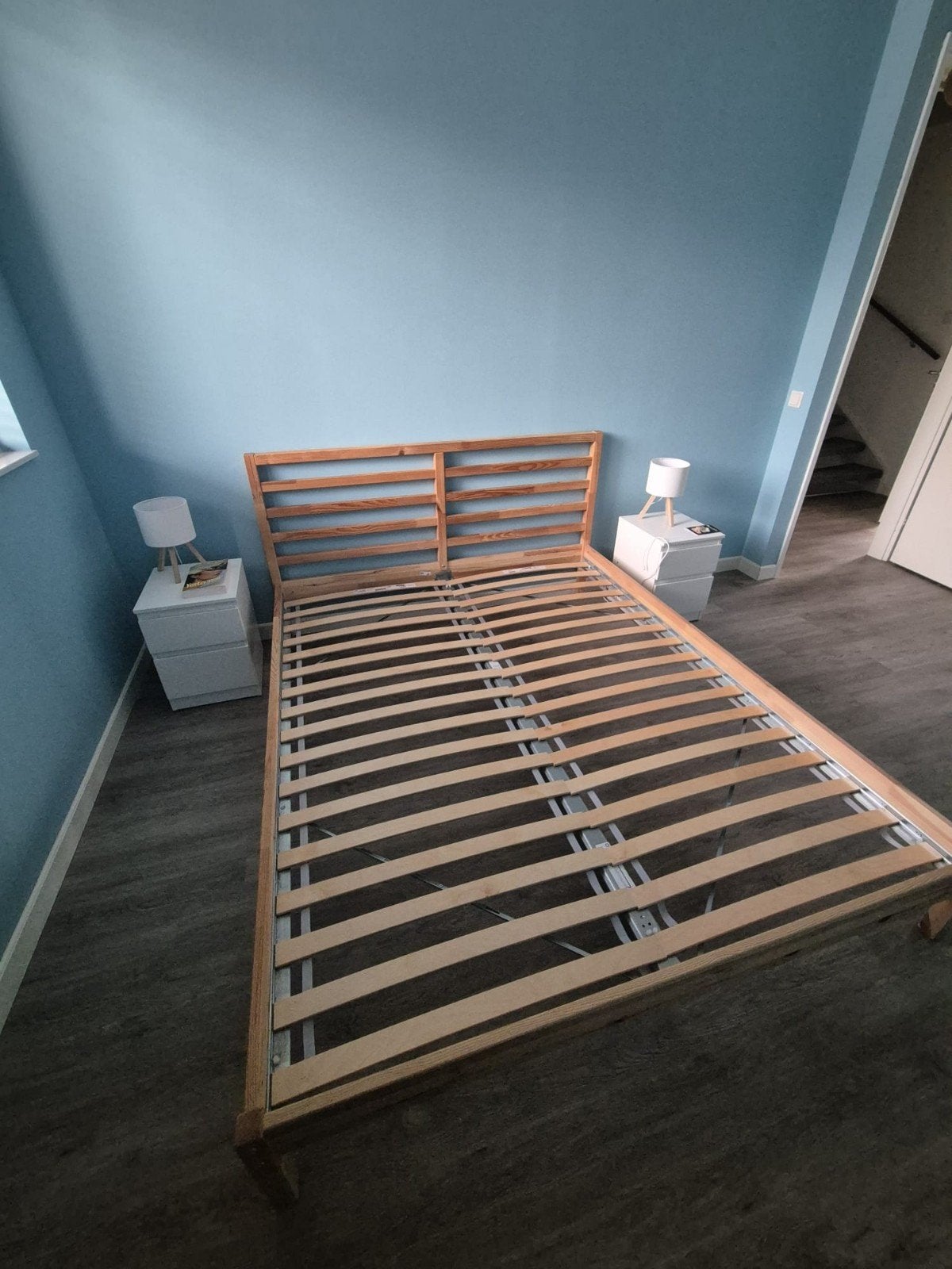 Tarva Ikea bed 160x200, Ophalen, Wit, Tweepersoons, 160 cm